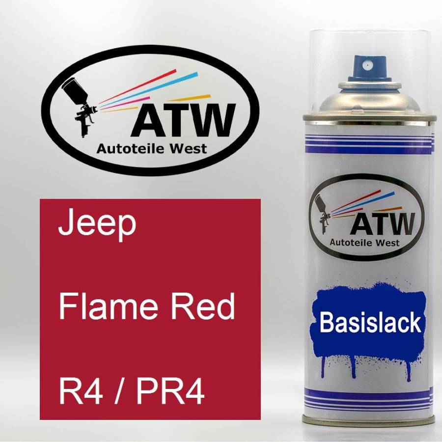 Jeep, Flame Red, R4 / PR4: 400ml Sprühdose, von ATW Autoteile West.
